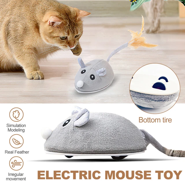 Smart Robotic Mouse Cat Toys Interactive Teaser Automatic Moving Rechargeable UK