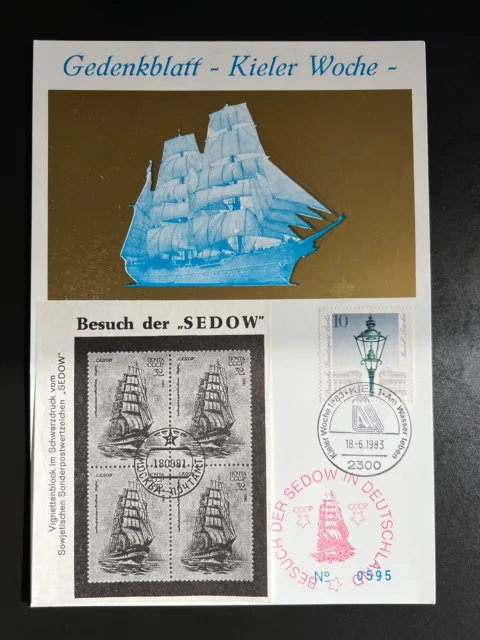 Gedenkblatt - 1983 - Kieler Woche - Besuch der "Sedow" am 18.06.1983