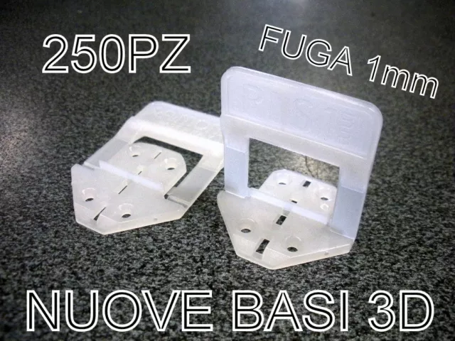 250 NUOVE BASI 3D RAIMONDI FUGA 1mm DISTANZIATORI LIVELLANTI PAVIMENTO BASE RLS