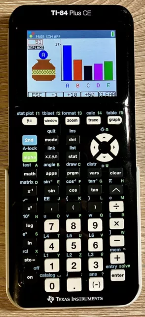 Texas Instruments TI-84 Plus CE Graphing Calculator - Black w/ USB Cable