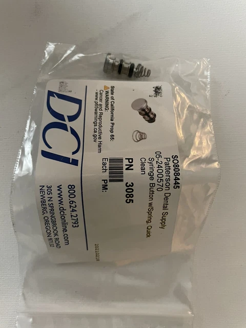Syringe Button for Quick-Clean Syringe with Spring DCI 3085