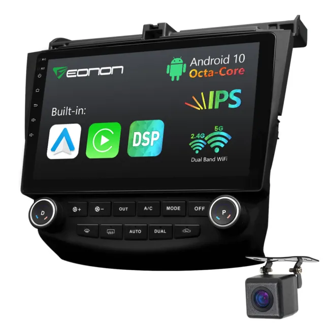 CAM+For Honda Accord 2005 Radio 10.1" 8-Core Android 10 Car Stereo GPS Bluetooth