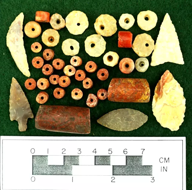Awesome Group of Arrowheads and Beads * Saharan Neolithic * Authentic *