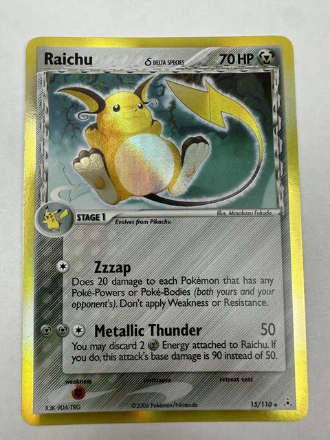 Raichu Delta Species 15/110 EX Holon Phantoms -Holo Pokemon Card