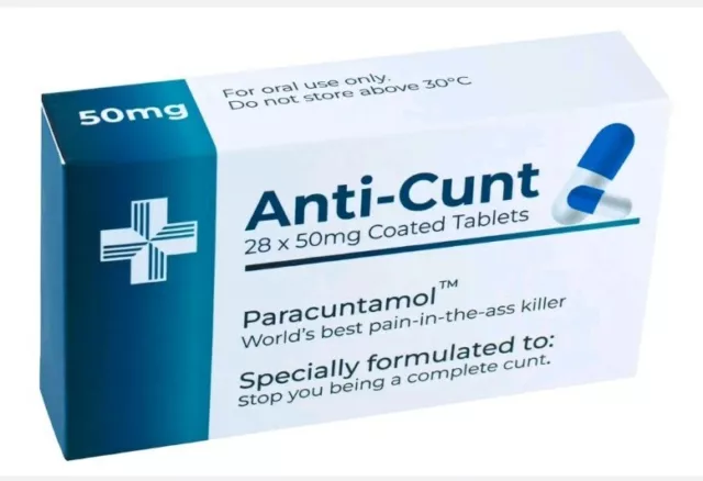 Anti-C*nt Joke Pill Box Prank - Novelty Gag Gift