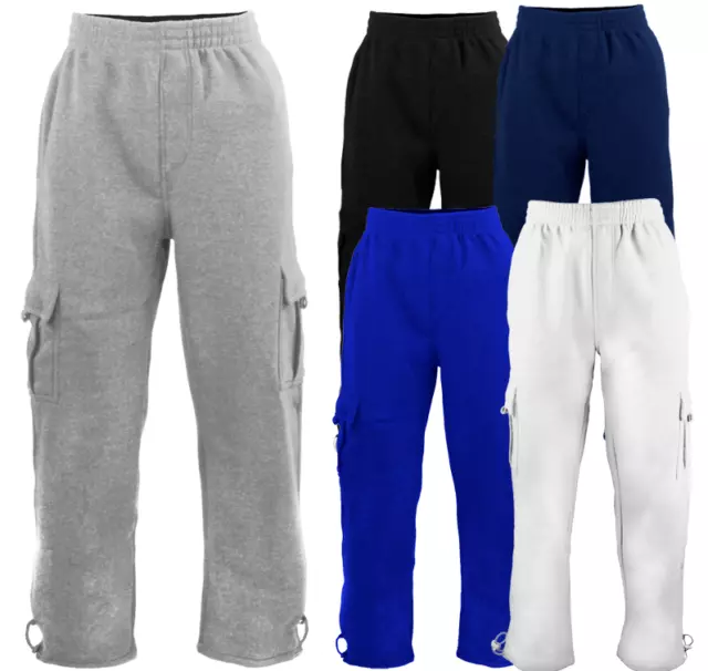 Heavyweight Cargo Sweatpants Big & Tall Fleece Pants Casual Men's Pants UP TO 6X