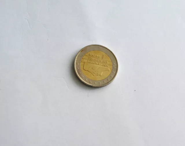 Piece de 2 euros rare 2001 Beatrix Koningin Der Nederlanden