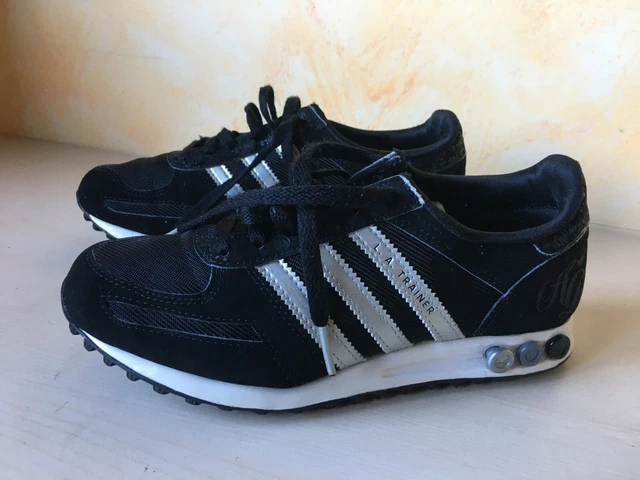 SCARPE SHOES ADIDAS L.A. TRAINER AD 60/09 pelle  nero TAGLIA : eur 36 2/3