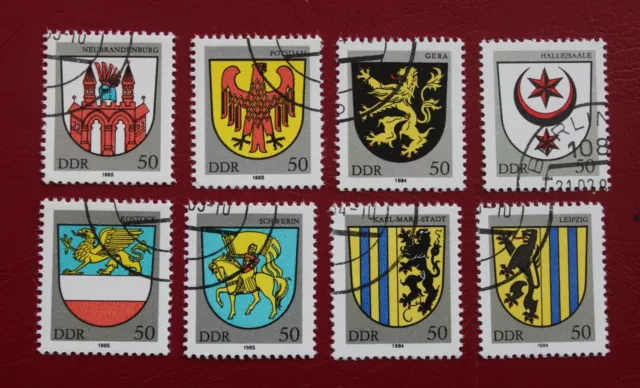 DDR Schönes kl. Lot Stadtwappen 1984(4)-1985(4), gest.