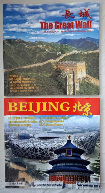 Great Wall of China and Beijing Guidebooks Chinese Travel  History Pair of Books