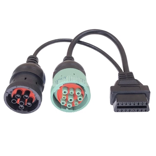 6 Pin Gray To 9 Pin Black OR Green Adapter J1708/J1939 ELD EOBR Install Cable - Foto 11