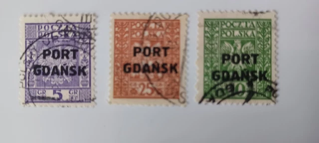 Briefmarken Poczta Polska 1930 Port Gdansk 5-10-25 gr gestempelt