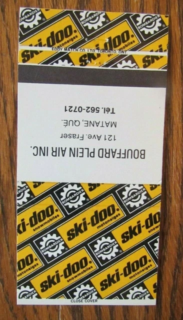 Snowmobile Matchbook: Ski-Doo Dealer Bouffard Plein Air (Matane, Quebec) -E21