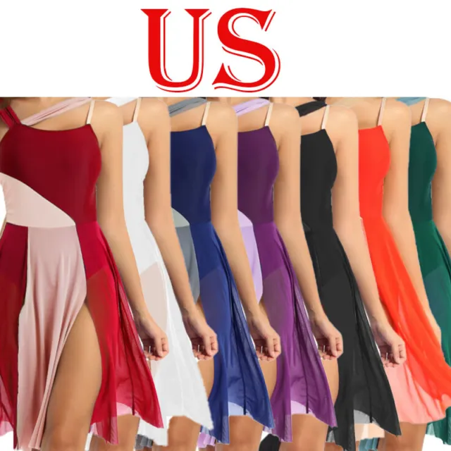 US Women Adult Leotard Dance Dress Gymnastics Ballet Lyrical Modern Dancewear