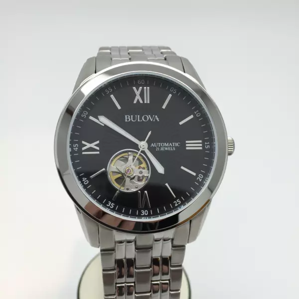 Bulova 96A158 Montre Hommes Mécanique Automatique 21JEWELS Garantie 3ANNI Argent