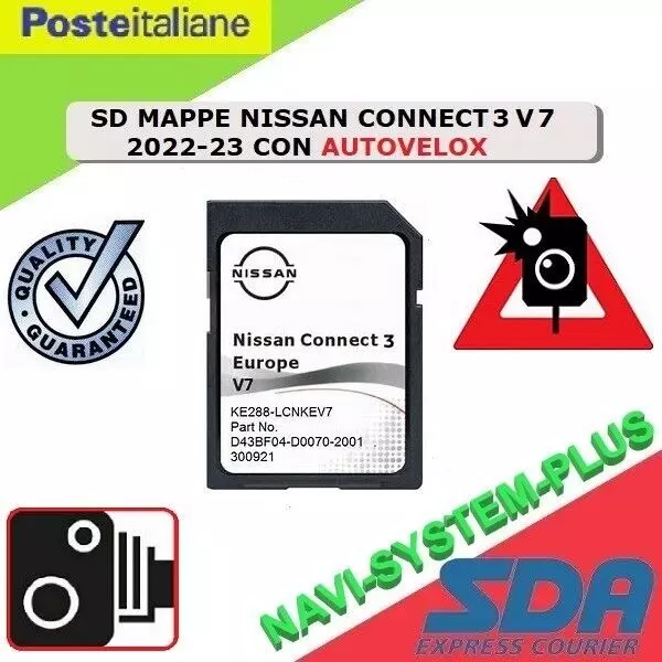 Sd Mappe Nissan Connect 3 V7 2022-23 Europa + Autovelox Omaggio 📸👮🏼📸👮🏼📸👮