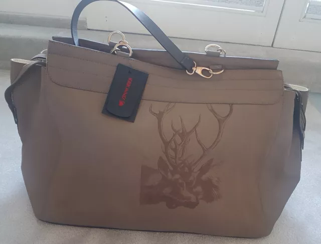 Borsa Wiesnkönig Zinnober borsa da viaggio pelle con motivo cervo**NUOVA