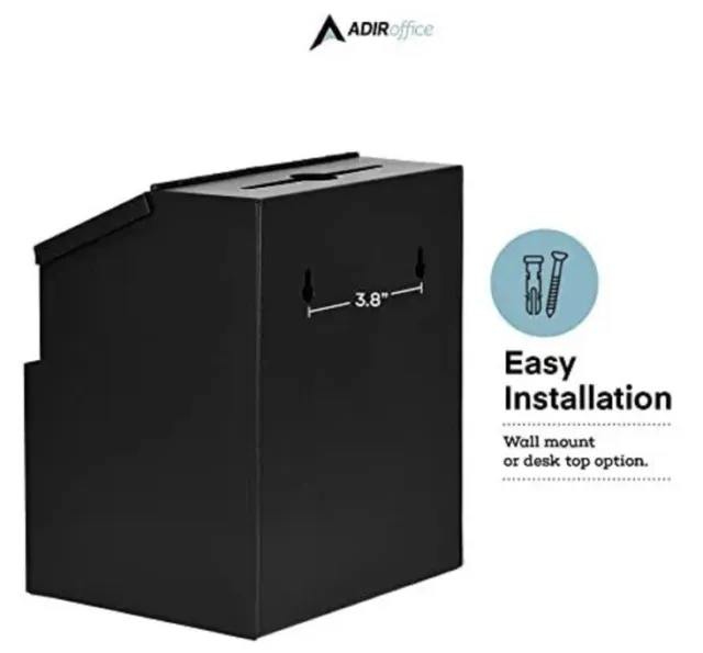Adir Metal Suggestion Box with Lock - Wall Mountable Donation Box Collection ...