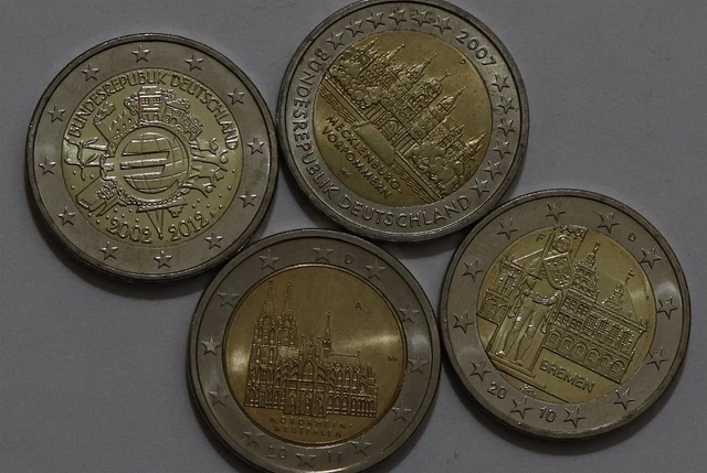 🧭 🇩🇪 Germany 2 Euro - 4 Commemorative Coins B56 #32