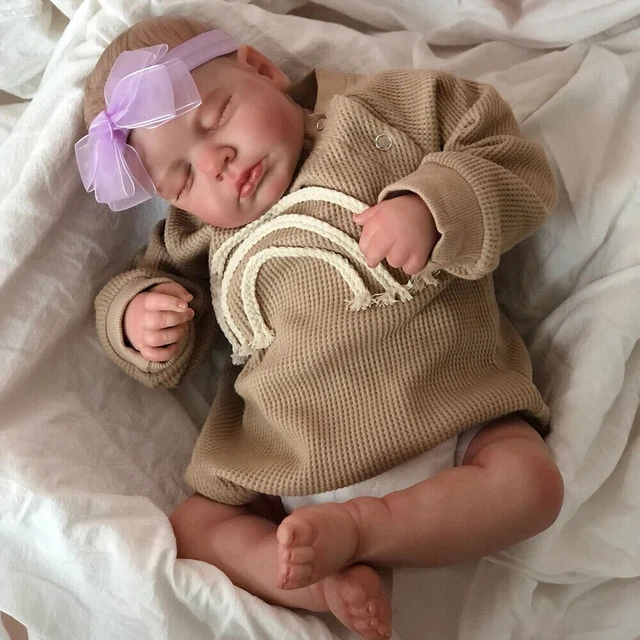 Bambole Sleeping Loulou Reborn fatte a mano realistiche morbide e coccole ragazze REGALO DI NATALE