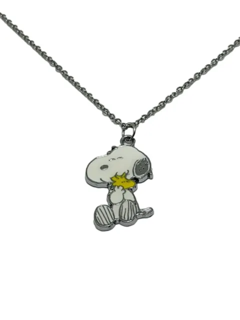Snoopy And Woodstock Cartoon Characters Charm Metal Pendant Necklace