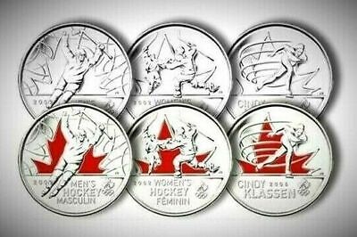 Canada 2009 2010 Olympic Moments Colourized and Plain - All 6 Coins!!