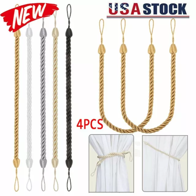 4 PCS Durable Curtain Tie Rope Holder Tieback Window Tie Backs Home Decoration
