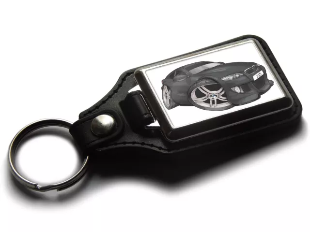 Koolart Cartoon Car BMW 335 Leather and Chrome Keyring