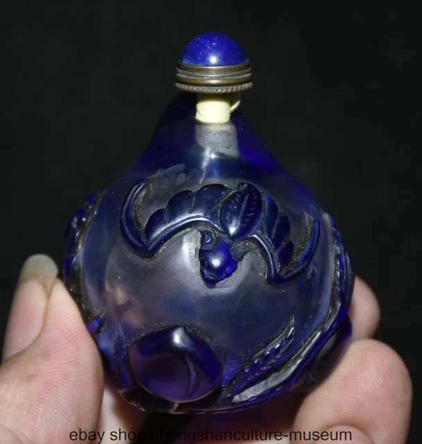 2.4 " Rare Old Chinese coloured glaze Dynasty Palace Beast Peach Snuff bottle
