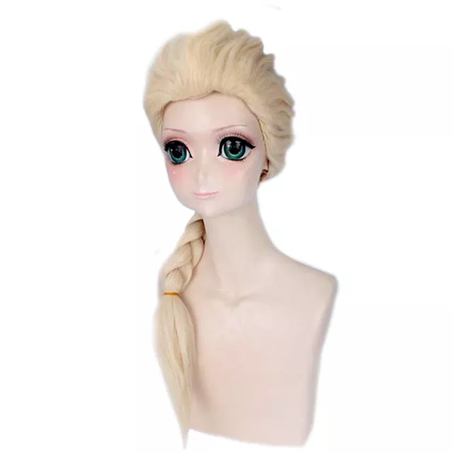 Frozen Elsa Braided Adult Women Costume Wig Hair Snow Queen Princess Cosplay NEW