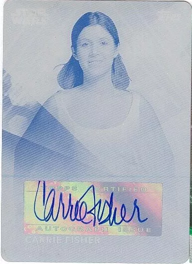 2020 Women Of Star Wars Autograph Cyan Printing Plate A-CF Carrie Fisher Leia Or