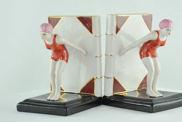 Sujetalibros Bañista Sexy Buzo Art Deco Estilo Art Nouveau Estilo Porcelana Esma