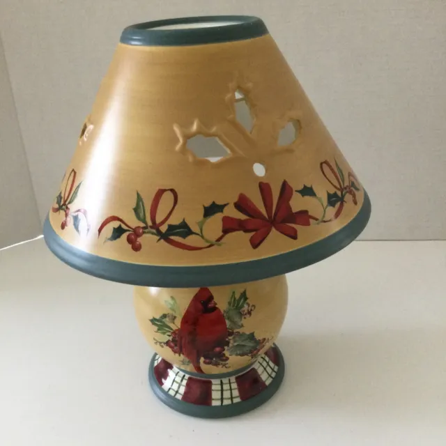 Lenox Winter Greetings Everyday Candle Lamp Tea Light Votive Holiday Cardinal ,