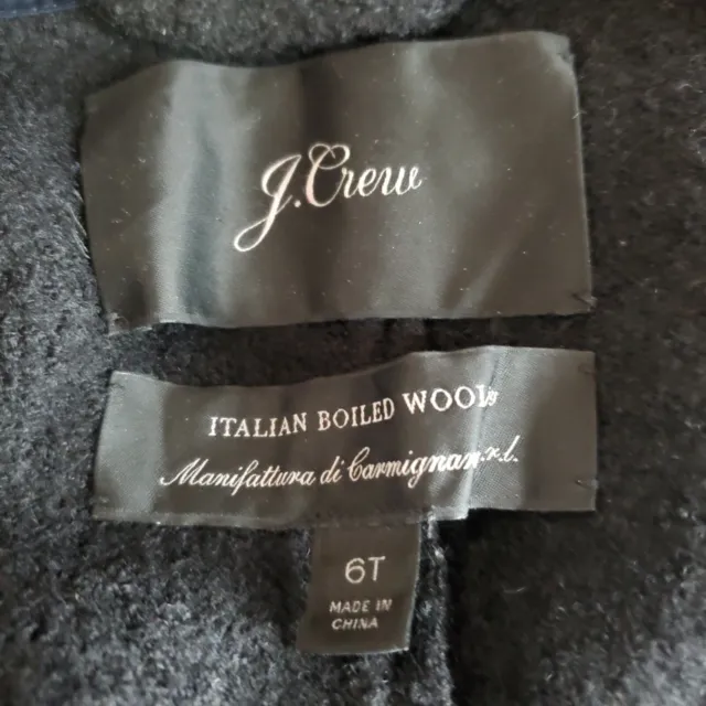 J Crew Daphne Overcoat Italian Boiled Wool Long Coat Womens Size 6 Tall Black 3