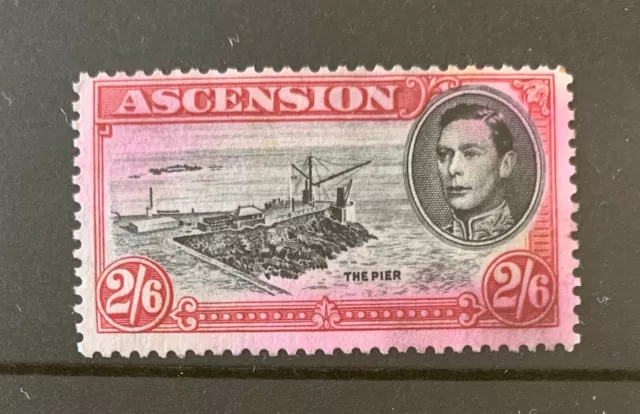 Ascension Davit Flaw On George Vi 2/6 Stamp Perf 13