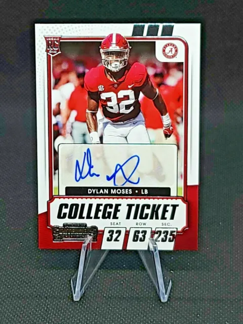 2021 Contenders Draft Picks Dylan Moses College Ticket Rookie Auto Alabama