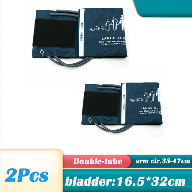 2Pcs Arm Blood Pressure Cuff Patient Monitor Cuff Adult Double Tube CM 33-47cm