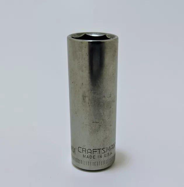 Clean Vintage Craftsman G Series 44411 13MM Metric 6 Pt 1/4” Dr Deep Socket USA