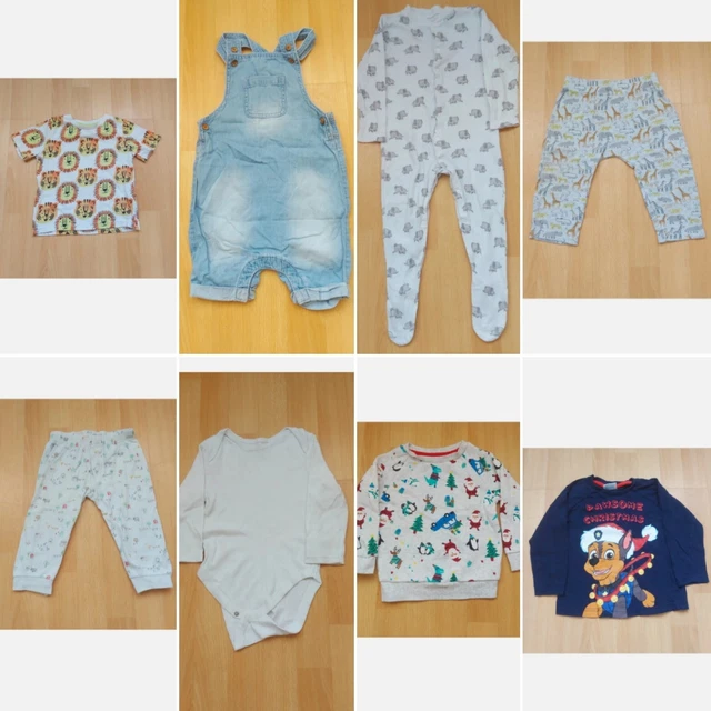 12-18 Months Baby Clothes Bundle 8 Items Dungrees  JOHN LEWIS Sleepsuit Joggers