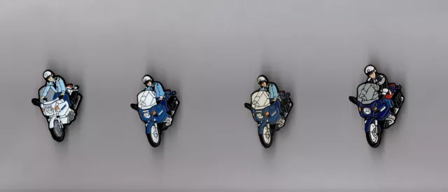 pin's police - gendarmerie / motard (base métallique noire) dispo en 4 versions