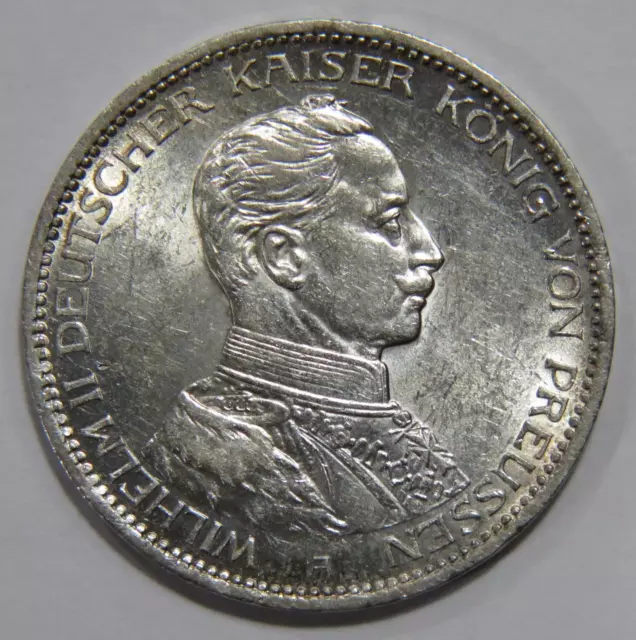 Germany 1914 3 Mark Kingdom Of Prussia King Wilhelm Ii Silver World Coin 🌈⭐🌈