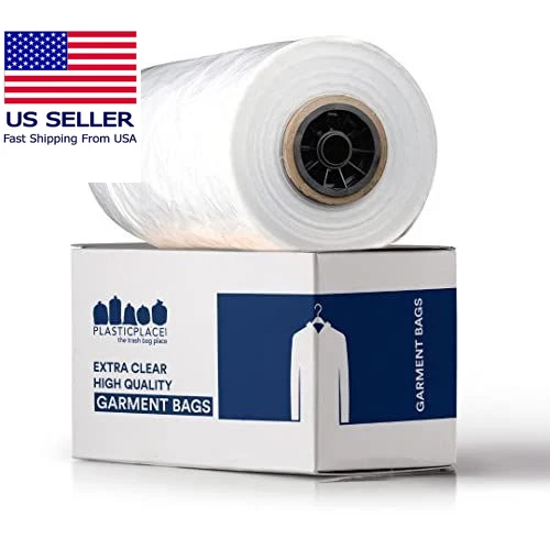 Plasticplace .65 Mil Clear Garment Bags, 21" X 7" X 21'' x 7'' x 40'',