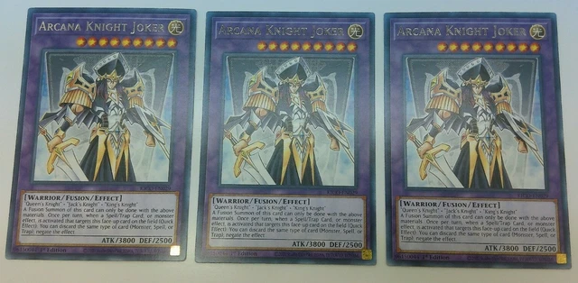 Yugioh! 3x Arcana Knight Joker KICO-EN029 1st Edition MINT SEALED!