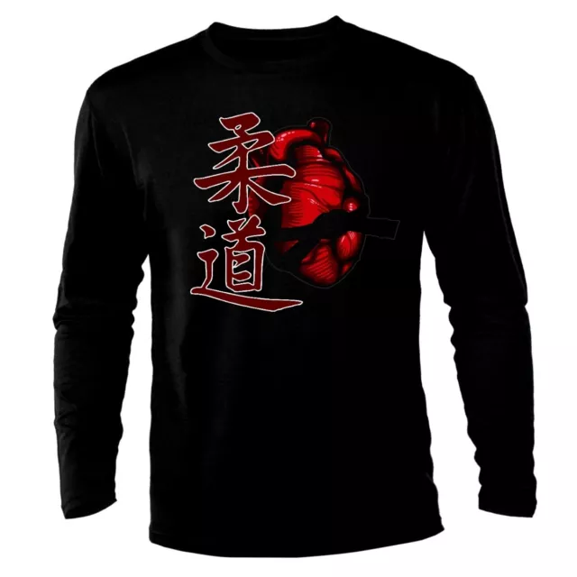 T-shirt a maniche lunghe Judo Heart Karate Samurai arti marziali MMA
