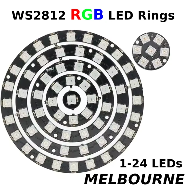 DC 5V WS2812B 5050 RGB LED Pixel Ring Panel Halo Module Light Circle ...