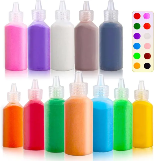 12 Pcs Art Sand,Colored Sand Kit,Diy Arts & Crafts Sand Kids,Fine Sand Wedding D