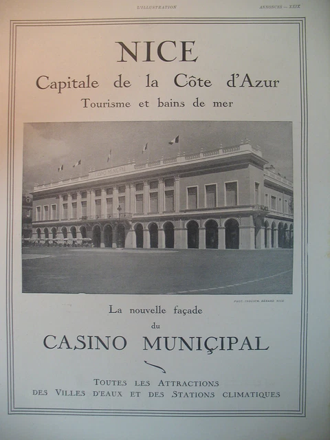 Publicite De Presse Nice Capitale De La Cote D'azur Tourisme French Ad 1941