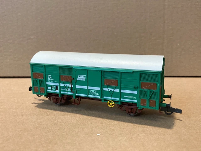 Wagon Couvert SNCF Fret Roco | Échelle HO ? | Vert Et Blanc - Occasion Proche Du Neuf