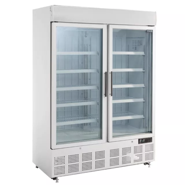 Polar G-Series 2 Door Upright Display Freezer 920Ltr White