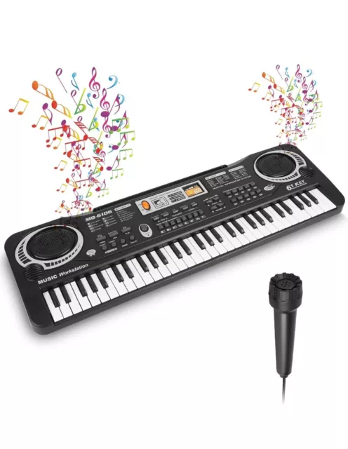 61 Keys Piano Electric Digital Keyboard Portable Head/Microphone Kids Toys Study